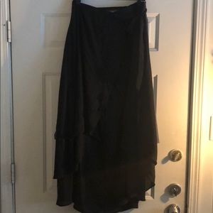 Black wrap asymmetrical skirt